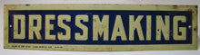 Load image into Gallery viewer, Antique DRESSMAKING Sign embossed tin litho ALLEN &amp; VAN DYKE BKLYN NY Salesman
