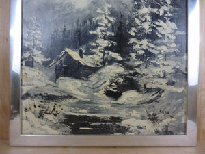 Orig Zaza Meuli Winter Scene Oil on Canvas Decorative Art Framed Painting signed