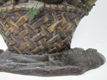 Load image into Gallery viewer, Antique Cast Iron Fruit Basket Doorstop original old paint ornate htf big heavy
