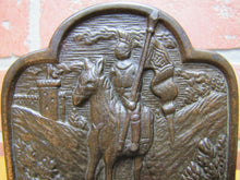 Load image into Gallery viewer, Antique MEDIEVAL CRUSADER KNIGHT CASTLE Cast Iron Bronze Decorative Art Bookends

