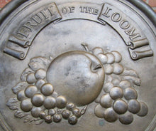Load image into Gallery viewer, FRUIT OF THE LOOM Old Lg Embossed Brass Bronze Plaque Sign Underwear Advertising

