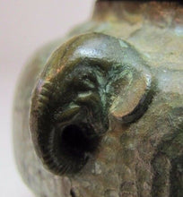 Load image into Gallery viewer, Vintage Incense Burner Elephant Heads small mid century cast metal
