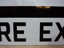 Load image into Gallery viewer, FIRE EXIT Orig Old Porcelain Sign Left Arrow Industrial Safety Gas Station Shop
