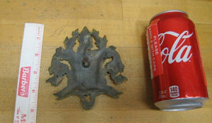 Antique Ornate Bronze Decorative Arts Figural Medallion KKr Head Key Owl Shield