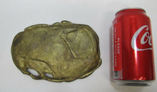 Load image into Gallery viewer, MAIDEN BONNET SHIP OCEAN SUN FISH Old Brass Figural Decorative Arts Trinket Tray
