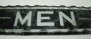 MEN Antique Reverse Glass Chip Scalloped Edge Tin Frame Advertising Sign ROG