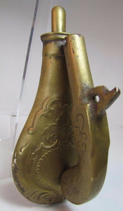 Old Cast Brass Pistol and Gun Powder Flask Door Knocker heavy solid unusual dsn