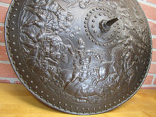 Load image into Gallery viewer, Antique GLADIATOR WARRIOR BATTLE SHIELD S&amp;K Cast Iron Wall Decorative Art Plaque
