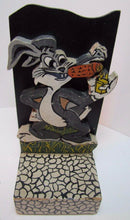 Load image into Gallery viewer, BUGS BUNNY SMOKING CARROT CIGAR Folk Art Wooden Bookend Decorative Art Statue
