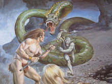 Load image into Gallery viewer, Orig 1980s CompuServe ADVENTURE Video Game Promo Poster artwrk Gray Morrow SciFi

