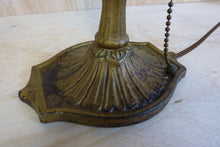 Load image into Gallery viewer, Antique Leaves Petals Decorative Cast Iron Lamp Original Old Gold Paint Light
