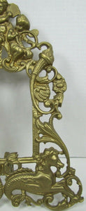 SEA MONSTERS HIPPOCAMPUS CHERUBS Old Brass Decorative Arts Frame Picture Mirror