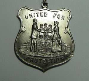 NEOP NEW ENGLAND ORDER UNITED FOR PROTECTION Antique Pinback Medallion Badge
