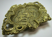 Load image into Gallery viewer, Old Horse Horseshoe Saddle Riding Crop Tray Cigar Ashtray Thick Bronze Brass
