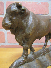 Load image into Gallery viewer, BULL BISON BUFFALO Old Doorstop Bronze Brass Decorative Arts Figural Door Stop
