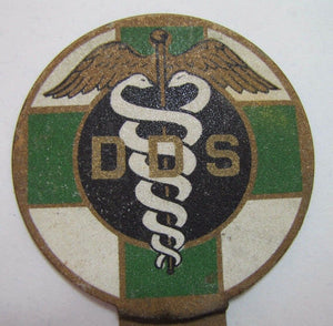 Old DDS DOCTOR DENTAL SURGERY License Plate Topper Badge DENTIST Sign Reflective