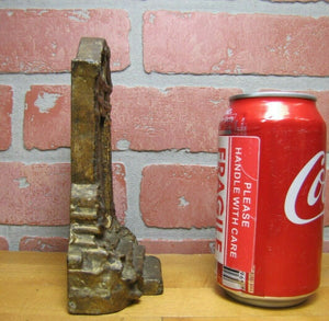 DOOR Antique Cast Iron Figural Doorstop Bookend Entrance Way Steps Landscape