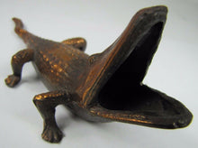 Load image into Gallery viewer, Old Alligator Ashtray Match Cigar Holder Sebring Fla Souvenir cast metal copper
