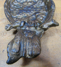 Load image into Gallery viewer, Antique PERCHED EAGLE Figural Tray Cast Iron Old Gold Paint Card Tip Trinket Art
