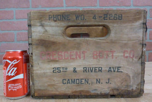 CRESCENT BOTTLING Co CAMDEN NJ Old Crate Box Phone WO 4-2268 TREEN BOX Co PHILA