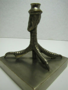 Old Chicken Rooster Bird Claw Foot Nickel Plated Bronze Decorative Arts Lamp