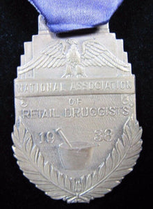 1938 NATIONAL ASSN of RETAIL DRUGGISTS CHICAGO Convention Ribbon Medallion