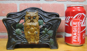 OWL JUDD Co Antique Letter Holder Rack Cast Iron Old Multi Color Painted Finish