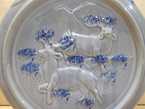 Bardell's Root Beer Stoneware Pottery Jug Canteen Handle Decorated Mountain Deer
