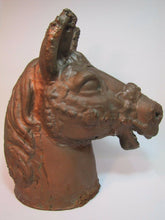 Load image into Gallery viewer, Vintage Cast Metal Horse Head Mold large ornate carousel toy industrial artwork
