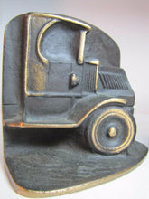 Load image into Gallery viewer, Old MACK TRUCK Bookends Bronze Brass High Relief Decorative Art Statue
