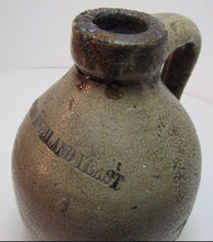 Load image into Gallery viewer, BOSTON HIGHLAND YEAST Antique Small Stoneware Pottery Jug Impressed Lettering
