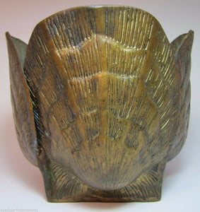 Vintage Mid Century Brass Sea Shells Planter Pot exquisite fine details & patina