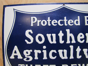 Old Protected By SOUTHERN AGRICULTURIST Theft Reward Service Sign Amer Can Co NY