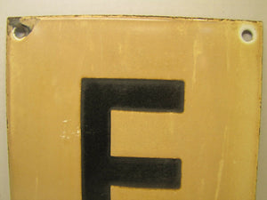'E' Old Porcelain RR Train Station Ad Sign Boarding Sign Buffalo NY Railroad