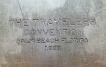 Load image into Gallery viewer, 1931 TRAVELERS Convention PALM BEACH FLORIDA Ins Co Ad Bronze Bookend Doorstop
