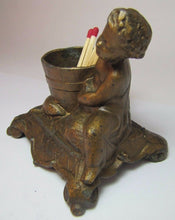 Load image into Gallery viewer, Antique Match Holder Turn of Century Child Bucket Small Animals Vesta Safe
