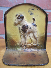 Load image into Gallery viewer, Old Cast Iron TERRIER Bookends figural wire fox dog book ends old paint
