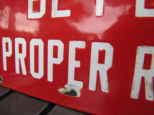 Old Porcelain WASTE MATERIAL Must Be Placed in Proper Receptacles Sign red white