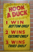 Load image into Gallery viewer, HOOK A DUCK Double Sided Amusement Park Carnival Boardwalk Wood Sign 1 2 3 WINS
