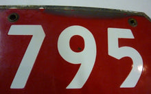 Load image into Gallery viewer, Old Porcelain 795 CB Sign Industrial Red White Bevel Edge Gas Oil Steampunk
