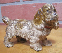 Load image into Gallery viewer, Old Cast Iron COCKER SPANIEL Figural Dog Paperweight Childs Toy
