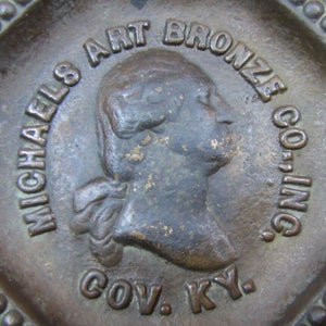 Antique George Washington Bronze Tray Michaels Art Bronze Co Covington Kentucky