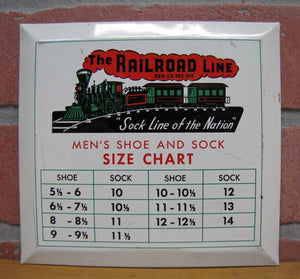 RAILROAD LINE Sock Line of the Nation Men's Shoe&Sock Old Sign Permanent Reading
