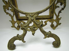 Load image into Gallery viewer, Antique 1890s Art Nouveau Decorative Arts Brass Frame Scrollwork Flowers Easel
