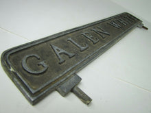 Load image into Gallery viewer, GALEN WHITE Old Double Sided Topper Embossed Advertising Sign store display mtl

