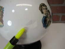 Load image into Gallery viewer, Antique Victorian Potichomania Gazing Blown Glass Ball Wooden Stand Girls Boys

