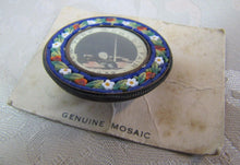 Load image into Gallery viewer, 1939 NEW YORK WORLDS FAIR MICRO MOSAIC Souvenir Pin ITALY NYWF Ornate Rare HTF
