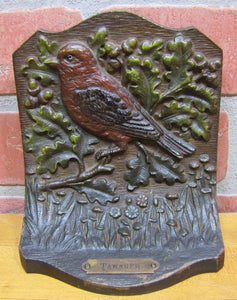 Antique B&H Bradley&Hubbard TANAGER Bird Bookend Doorstop Decorative Art Statue