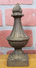 Load image into Gallery viewer, Antique Brass Flame Finial Ornate Original Old Architectural Hardware Element
