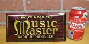 MUSIC MASTER RADIO REPRODUCER Original Old Ad Sign Whitehead Hoag Newark NJ